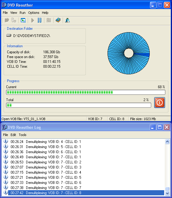 Screenshot of DVD Reauthor Light