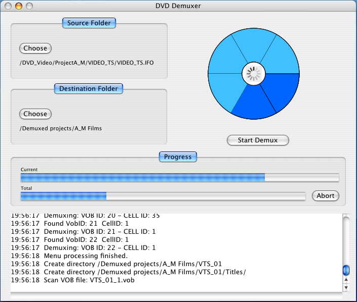 Screenshot of DVD Demuxer for Mac