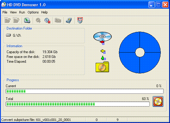 Screenshot of HD DVD Demuxer