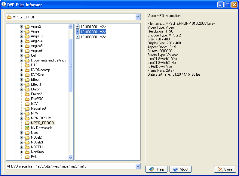 DVD Files Informer - It's a utility for reviewing of DVD files